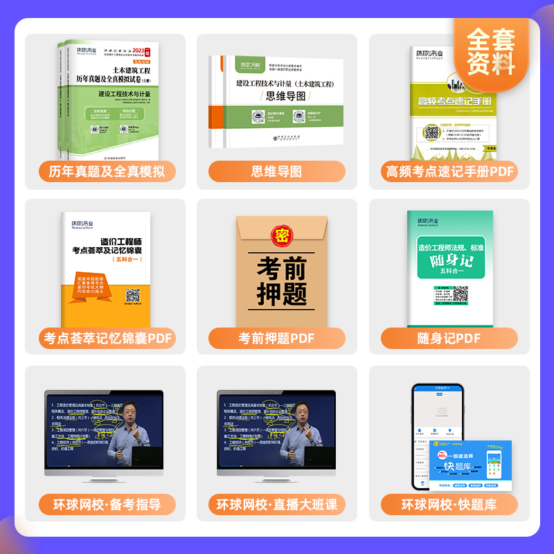 [正版]环球2023年一级造价工程师执业资格考试辅导用书历年真题及押题模拟建设工程技术与计量案例分析土木建筑工程安装工高清大图