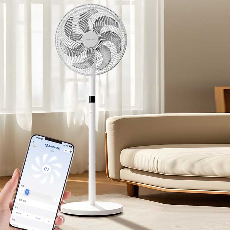 艾美特(Airmate)电风扇14寸语音遥控家用7片扇叶轻音低噪睡眠风自然风落地扇FS35-SR101高清大图