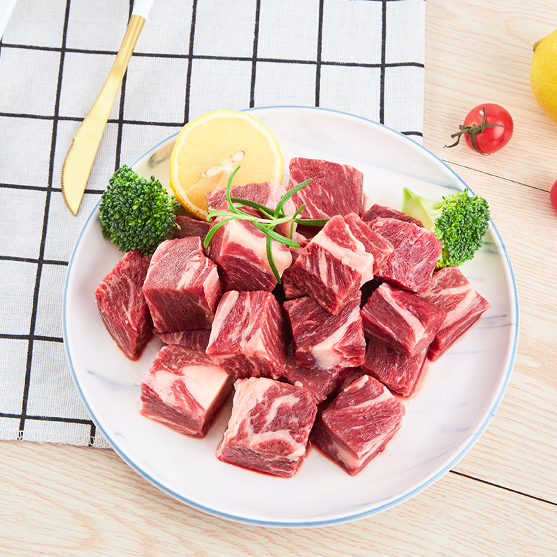 悠司坊 巴西进口牛腩块900g生鲜牛肉原肉手工切割