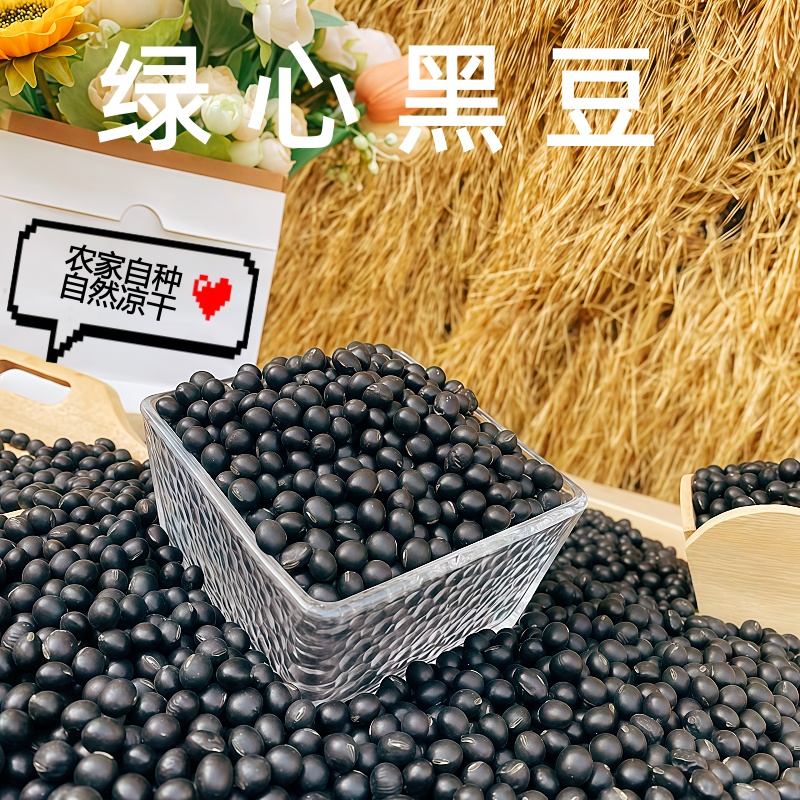 鲁强石磨源 黑豆 1kg 打豆浆 发豆芽 酥田袋装高清大图
