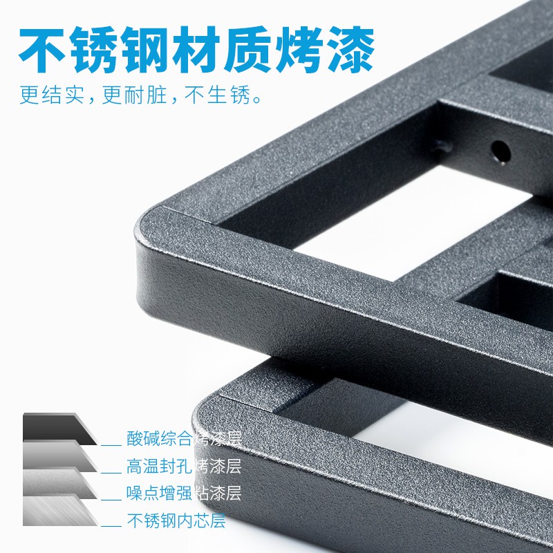 厨房置物架台面不锈钢调料架家用用品大全黑色双层调味品收纳架子收纳层架 三维工匠高清大图