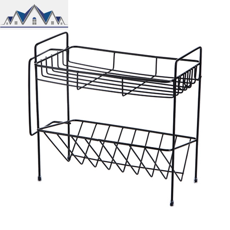 厨房双层铁艺桌面调料架多功能家用调味用品菜板收纳架浴室置物架_1_303高清大图