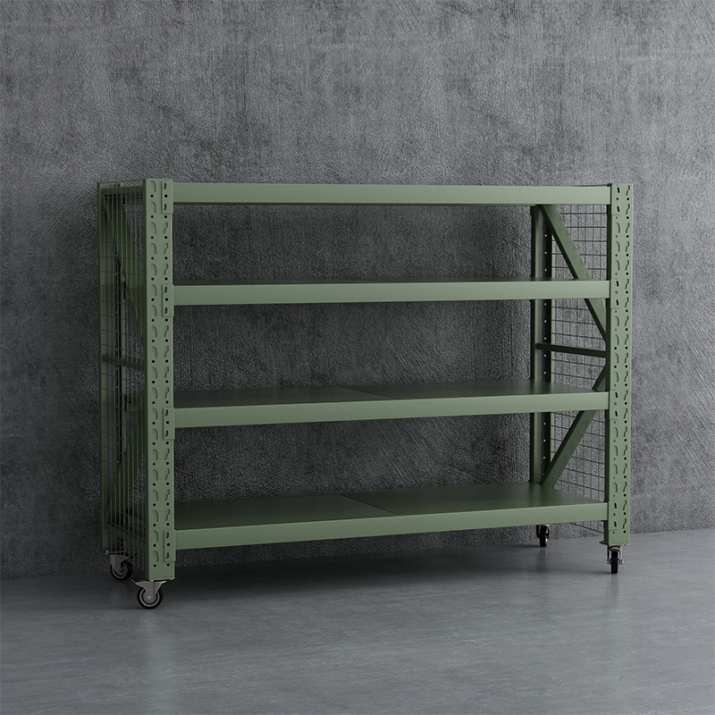 臻远 ZYJJ-HJ-083 可移动货架库房置物架带轮重型货架四层后背无网2000*800*1600mm/300kg