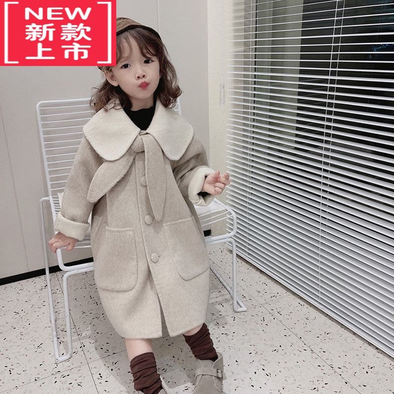 可莉允韩国童装女童针织连衣裙2022秋冬新款儿童洋气中长款高领毛衣裙图片