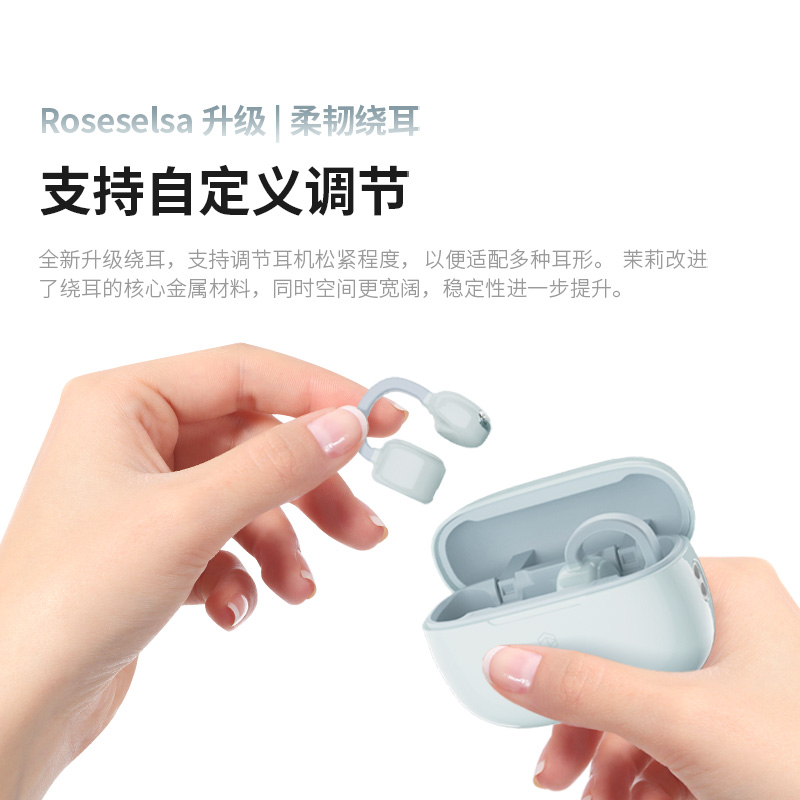 弱水时砂【2025最新款】茉莉蓝牙耳机耳夹式骨传导概念不入耳运动跑步开放式通话6.0高清大图
