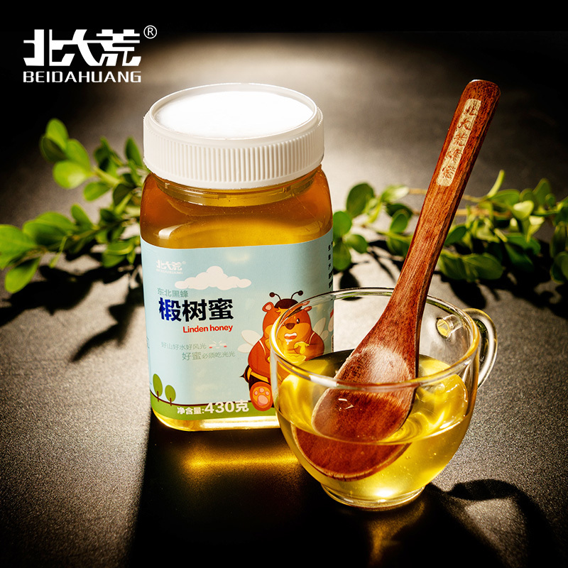 北大荒 椴树蜜 蜂蜂熊系列 东北黑蜂 纯蜂蜜 430g