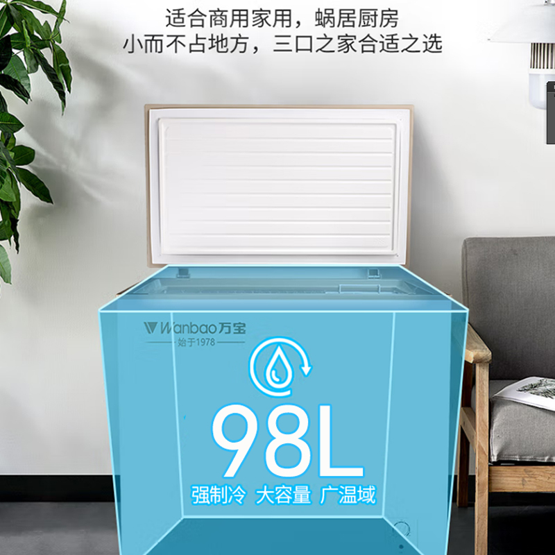 万宝(Wanbao)BC/BD-99 卧式冷柜 冷藏冷冻冷柜 单温节能迷你小冰柜家用线下冰箱