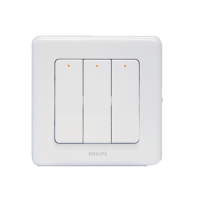 PHILIPS 飞利浦开关插座面板奥瑞系列白色三位双控大翘板开关