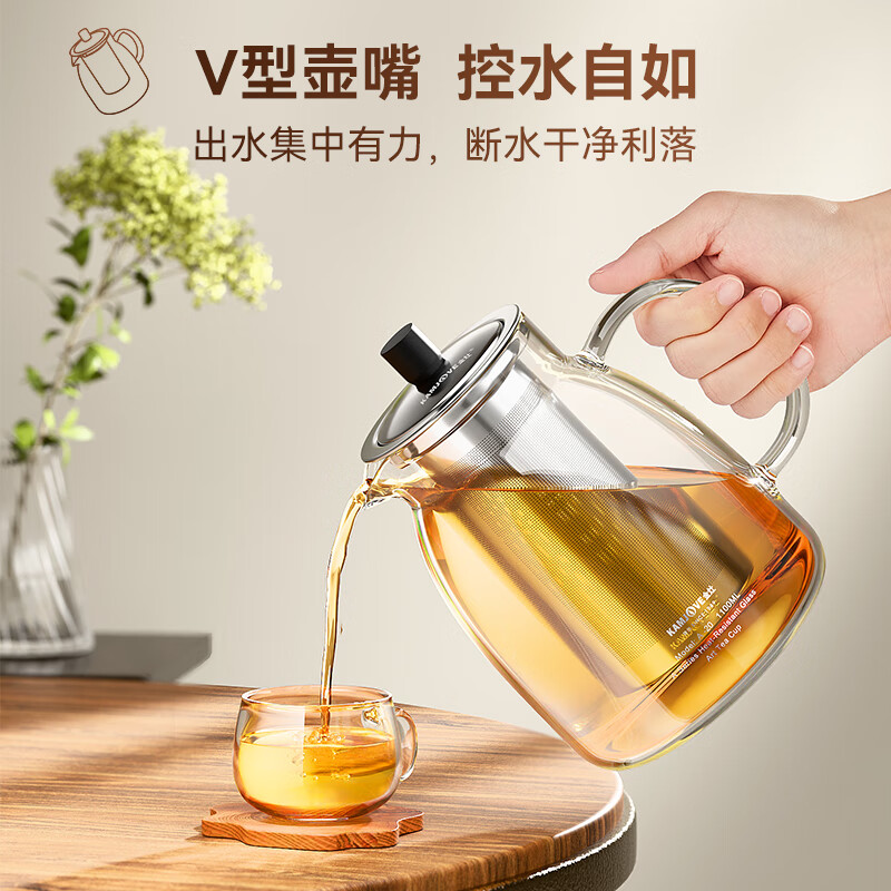 金灶(KAMJOVE)泡茶壶飘逸杯耐热玻璃茶具功夫办公室花茶壶 茶水分离杯茶壶家用