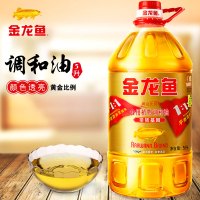 金龙鱼非转基因黄金比例调和油5L/桶装家用大桶烹饪食用油粮油调和油1:1:1植物油（非转）年货礼物礼品节日礼物清香大桶装