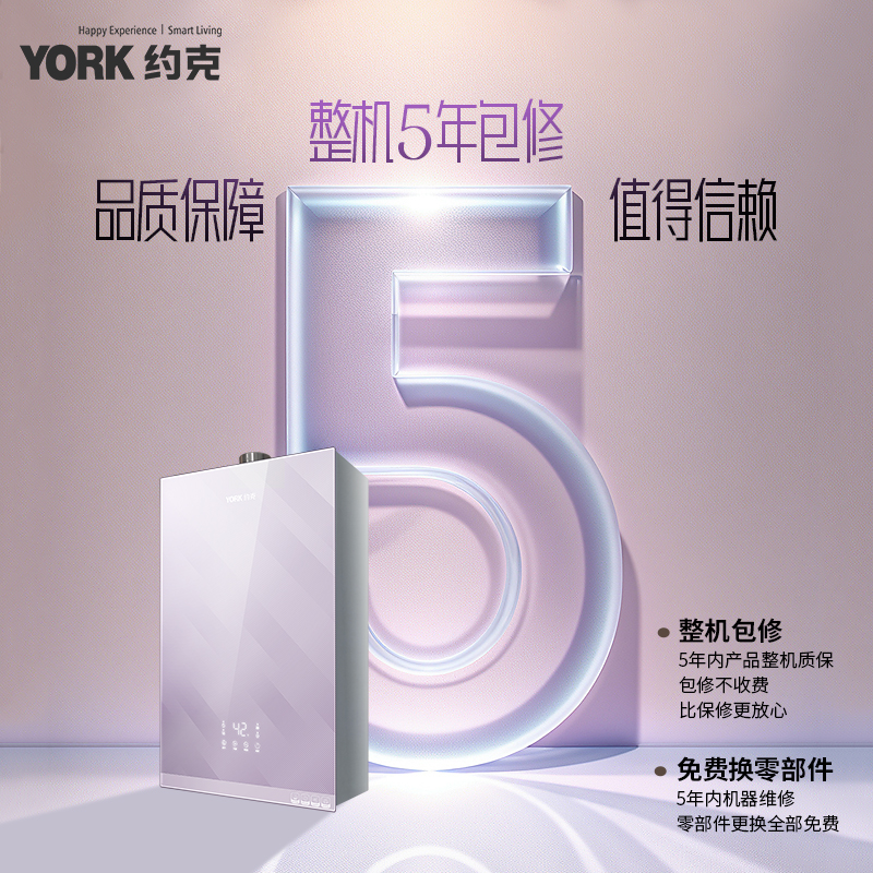 约克(YORK)燃气热水器13升家用强排恒温变频智控节能省气JSQ25-F31高清大图