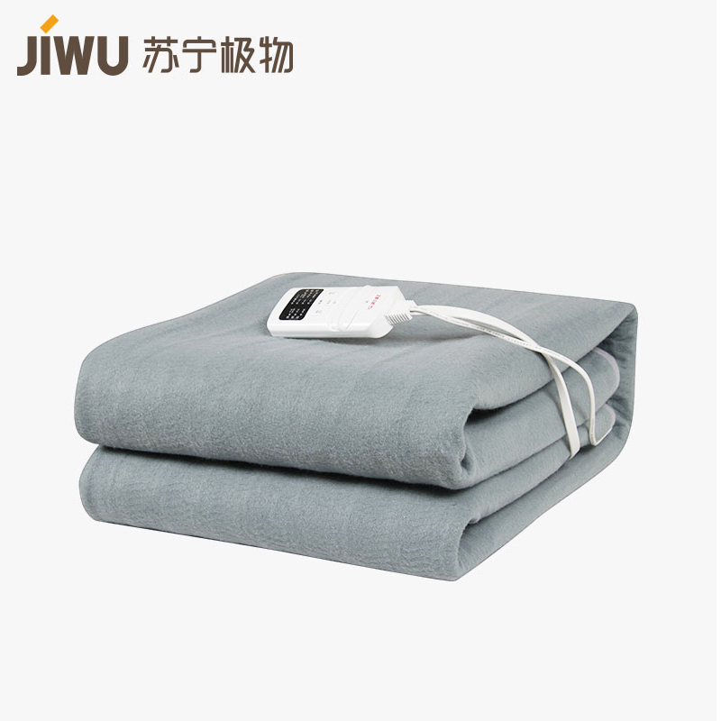 苏宁极物 彩虹安全智能除螨电热毯 1.5*1.8m 灰色电褥子调温安全家用学生