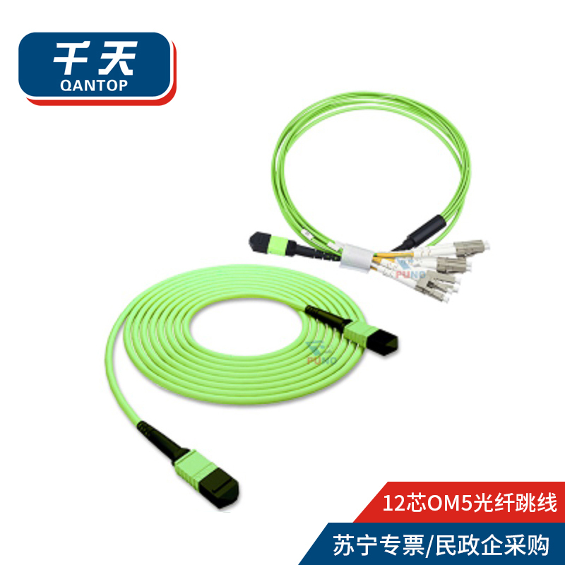 千天(QANTOP)光纤跳线OM5万兆多模100G光模块用集束光纤线12芯MPO-MPO QT-GXTX517
