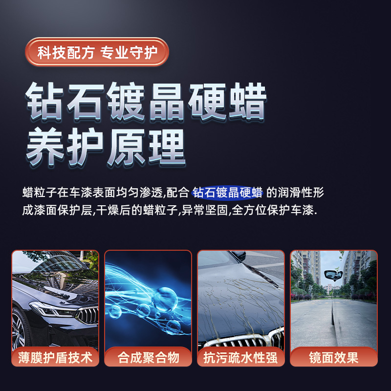 [补贴10%]镀晶汽车蜡车漆抛光养护上光打蜡黑白色银灰红色通用镀膜专用高清大图