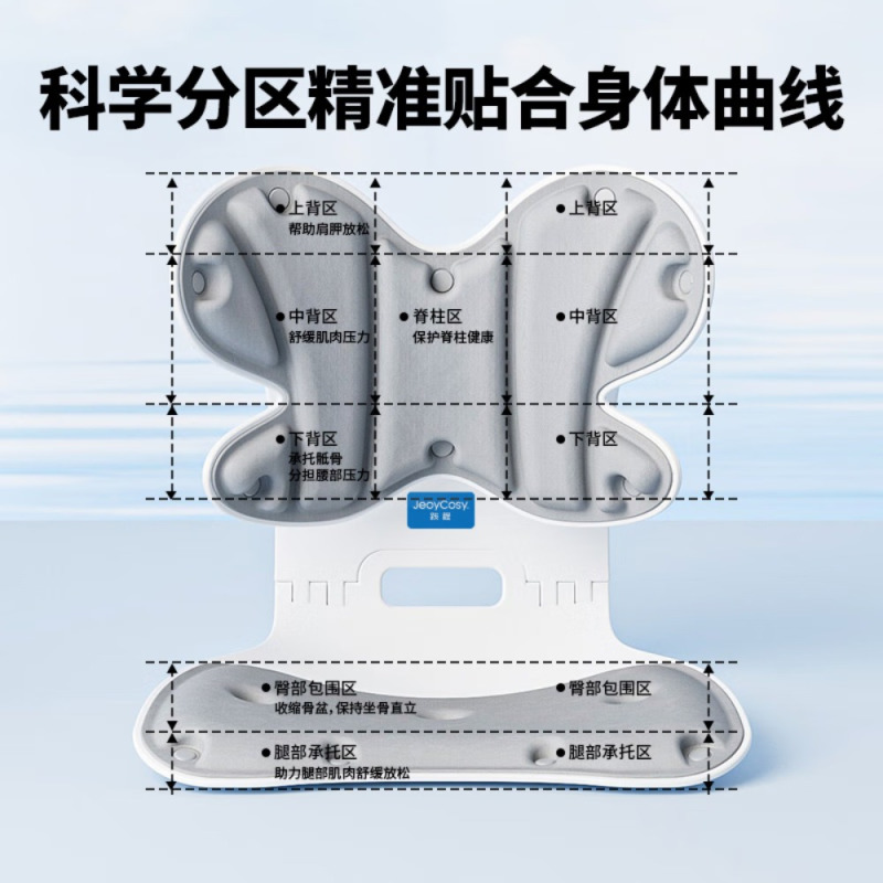 JeoyCosy践程护腰坐垫办公室久坐美臀神器人体工学生居家坐姿椅子坐垫腰靠背一体式汽车透气护腰座椅靠垫SC03高清大图