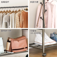 锦北落地衣架落地卧室挂衣架简易家用单杠衣服晾衣架室内网红多功能衣帽架 黑色双杆