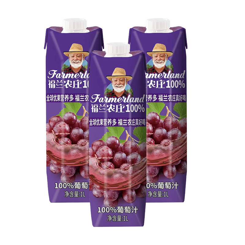 福兰农庄 葡萄汁 1L 瓶高清大图