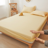 南通床笠春夏a类水洗棉麻床罩防尘床垫罩全包围保护套单件_523 120*200【单床笠】 鹅黄色