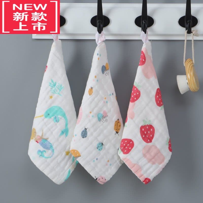 可莉允 六层纱布毛巾新生儿高密泡泡纱童巾儿童洗脸面巾口水巾方巾图片