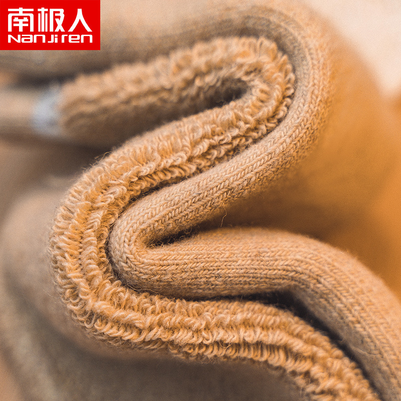 南极人羊毛袜子女冬季中筒袜加绒加厚保暖毛圈袜ins潮流长筒袜