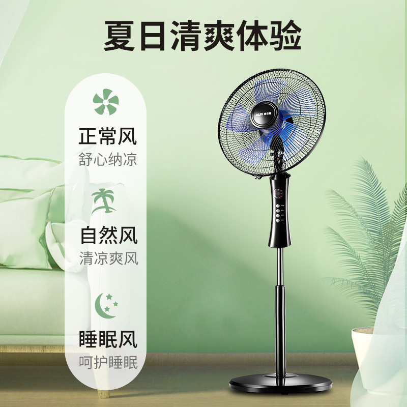 奥克斯(AUX)电风扇落地扇家用五叶遥控立式学生宿舍大风力节能工业电扇 FS1603RC