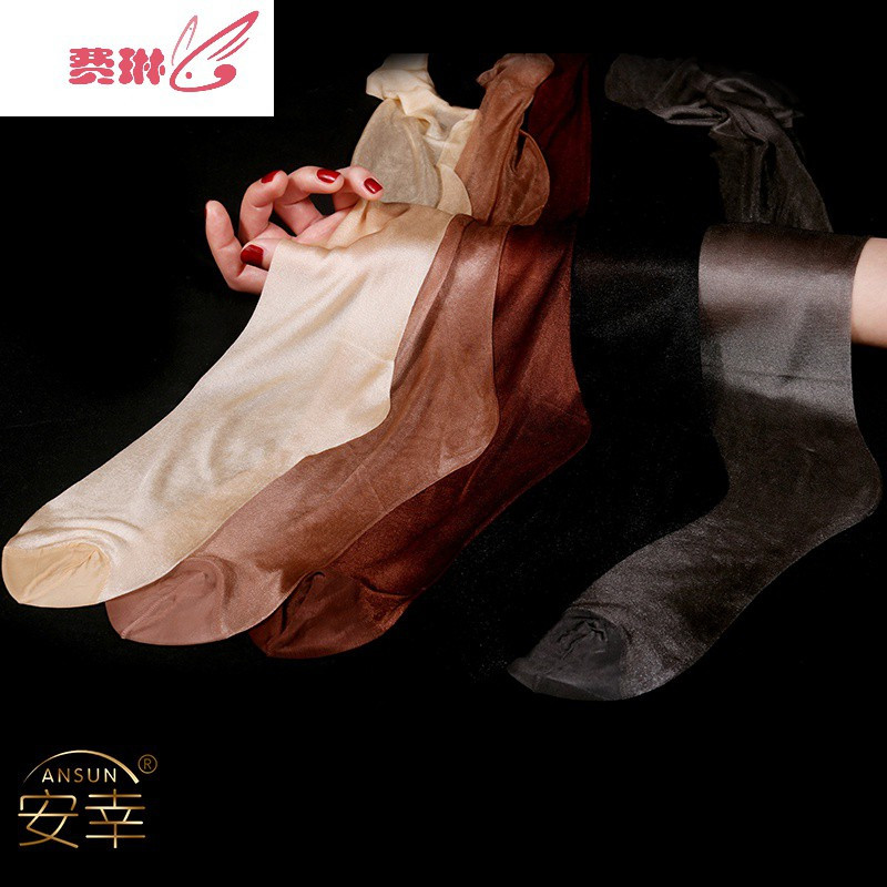 5d尼龙无弹力长筒丝袜油亮珠光闪光高筒丝袜费琳