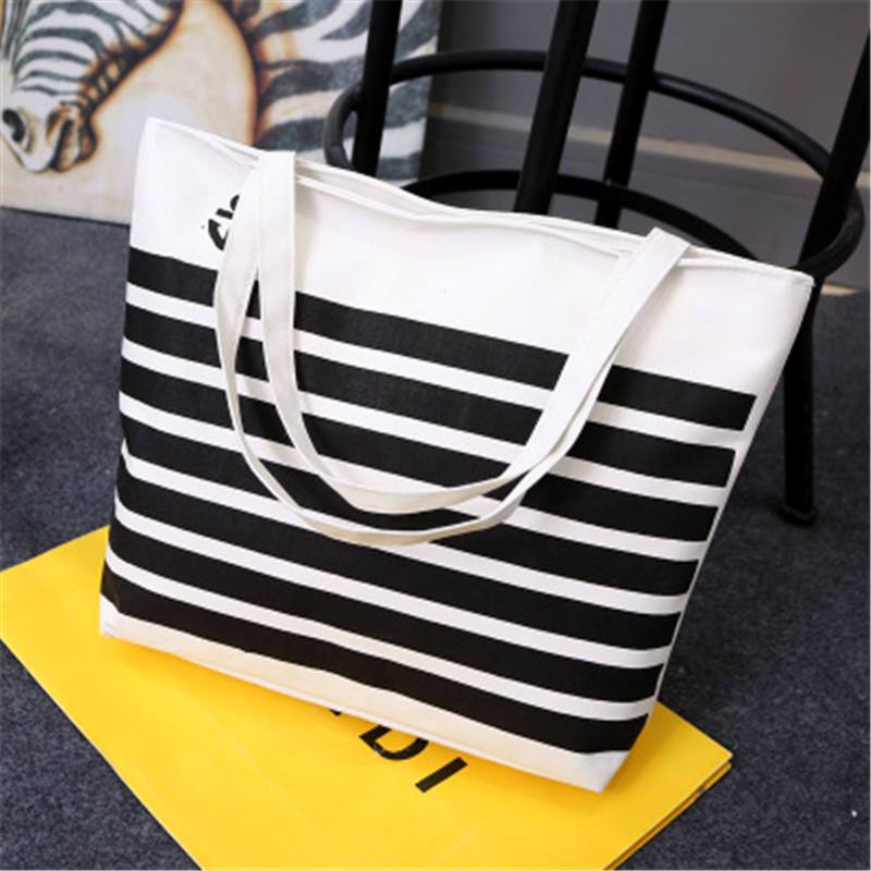 帆布包文艺女包单肩简约休闲学生大容量手提袋购物袋大包包黑色个性