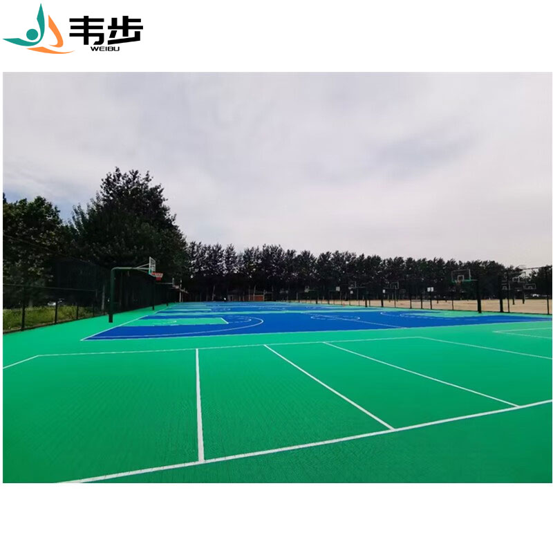 韦步悬浮地板篮球场羽毛球场地幼儿园室外户外专用防滑拼装运动地板高清大图