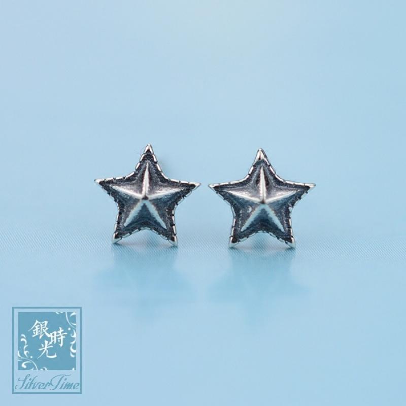 S925纯银耳钉 泰银小星星耳钉时尚气质五角星个性男女耳饰送女朋友老婆生日礼