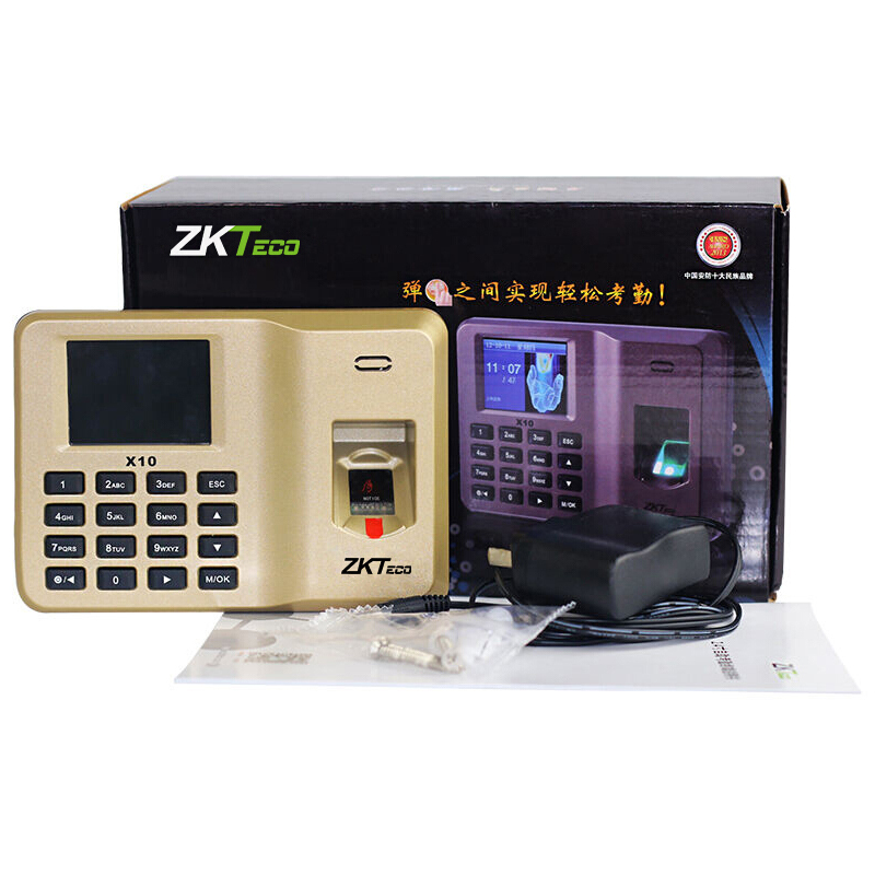ZKTeco/熵基科技x10打卡机考勤机办公室指纹识别员工上班下班手指签到自动报表免软件安装全国联保