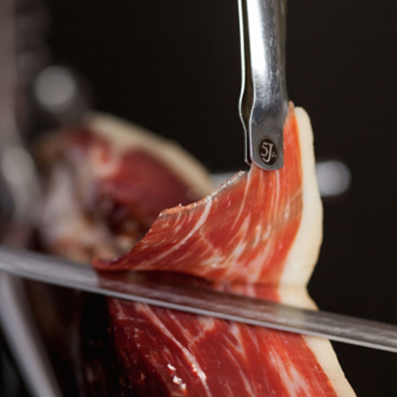 西班牙原装进口5jcincojotas橡果饲养伊比利亚黑猪肉火腿前腿切片70g