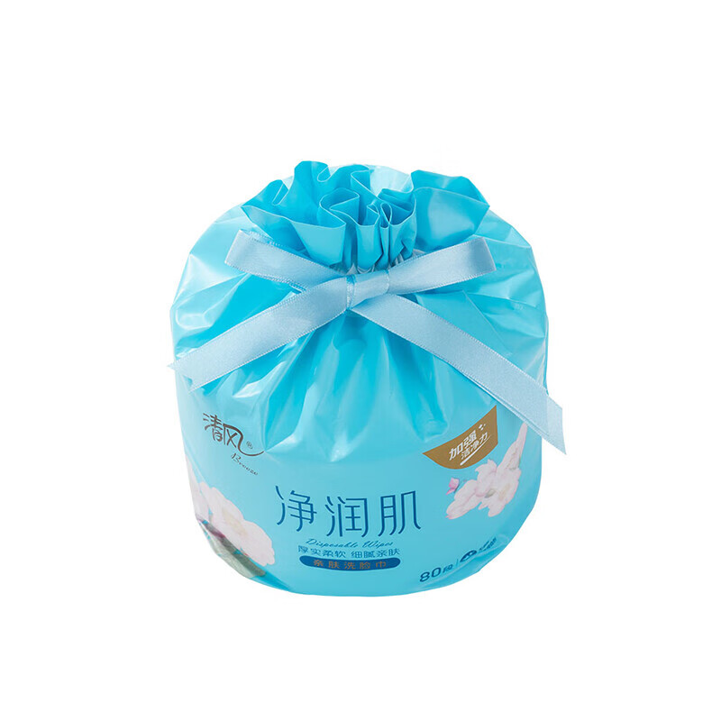 清风 湿巾 净润肌卷装棉柔巾80段/卷 BCB80J 细腻亲肤柔软厚实