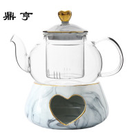 鼎亨北欧丹麦大理石花茶具套水果耐热陶瓷玻璃加热煮茶壶英式下午