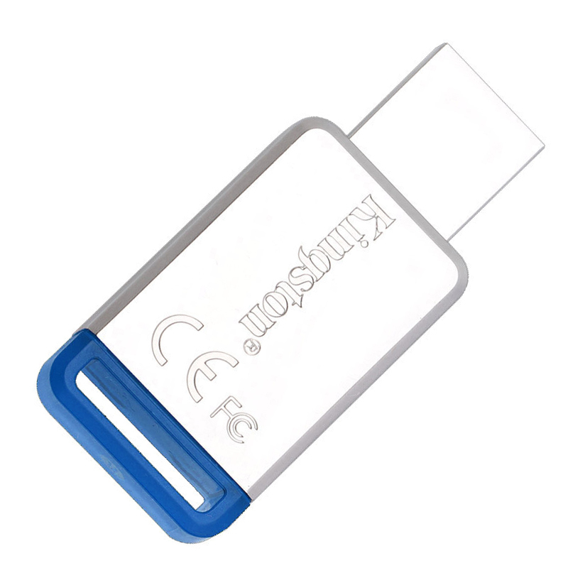 [精选]金士顿(Kingston)USB3.1 64GB 金属U盘 DT50 高速车载U盘 蓝色 64GB