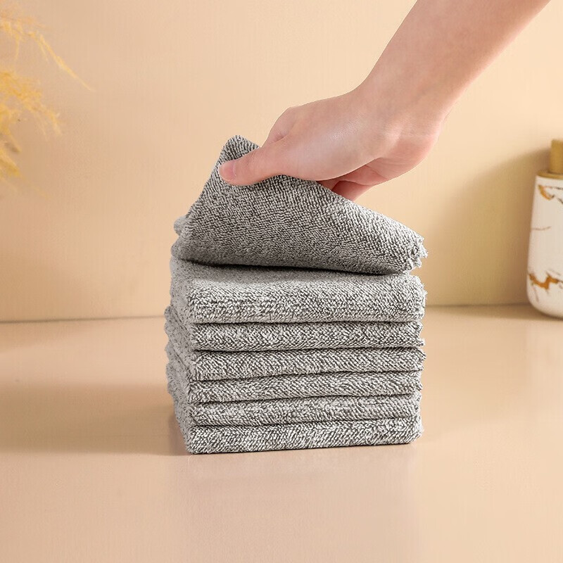 美穗吉家(mihooce)纤维抹布 家用洗碗布 不粘油吸水巾 不掉毛清洁巾 5条装高清大图