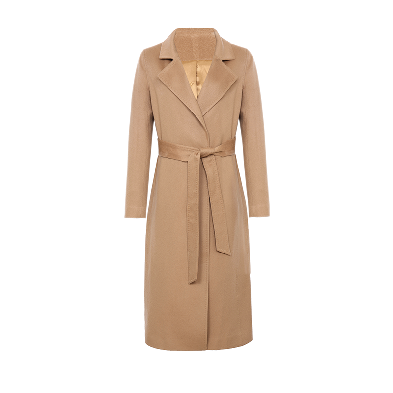 羊毛羊绒翻领长款系带女士大衣外套主要参数品牌:鄂尔多斯(erdos)产地