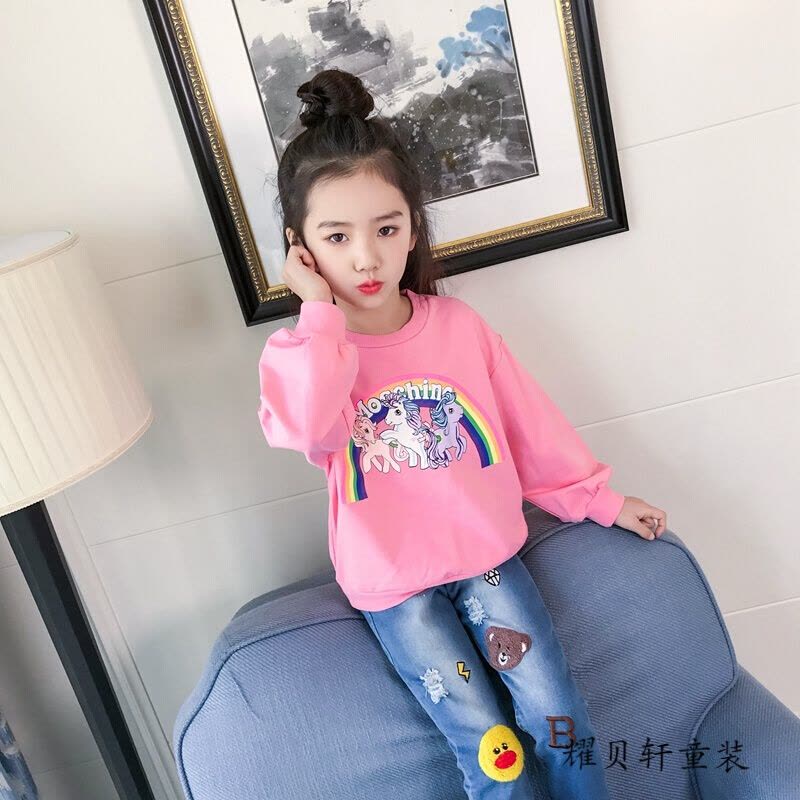 迪鲁奥(DILUAO)女童长袖T恤打底衫秋装2021新款儿童大童春秋体恤上衣小女孩图片