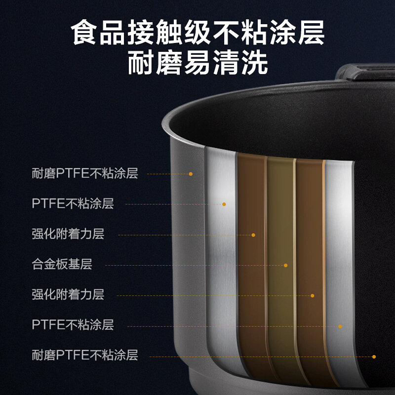 美的(Midea)空气炸锅4.5L大容量wifi智能云操作 无油低脂多功能不粘电炸煎炸锅空气烤箱KZ45X6-103XM