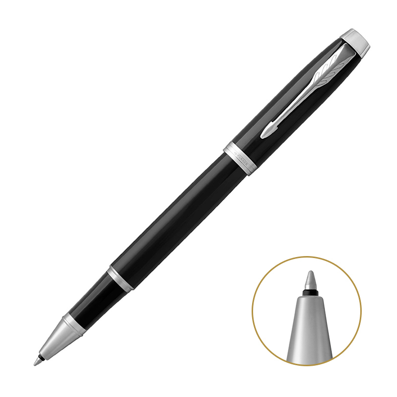 派克PARKER 签字笔 IM纯黑丽雅白夹宝珠笔高清大图