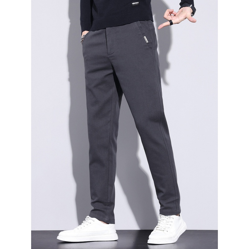 轻奢高档男裤春秋时尚百搭修身长裤男士新款舒适透气男款休闲裤子