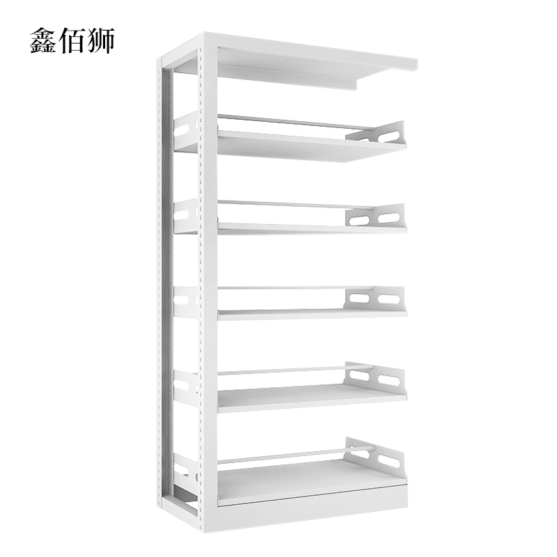 鑫佰狮图书馆书架阅览室货架资料档案架钢制书架双面五层副架