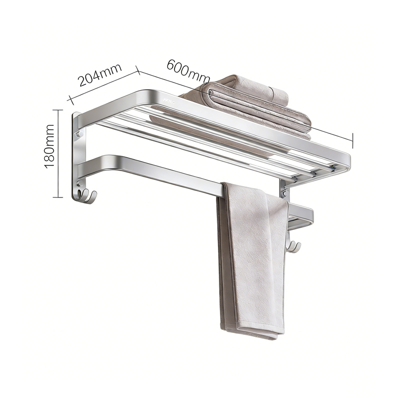 九牧（JOMOO）置物架铝合金坚固耐用单杆双杆双沟浴9301112高清大图