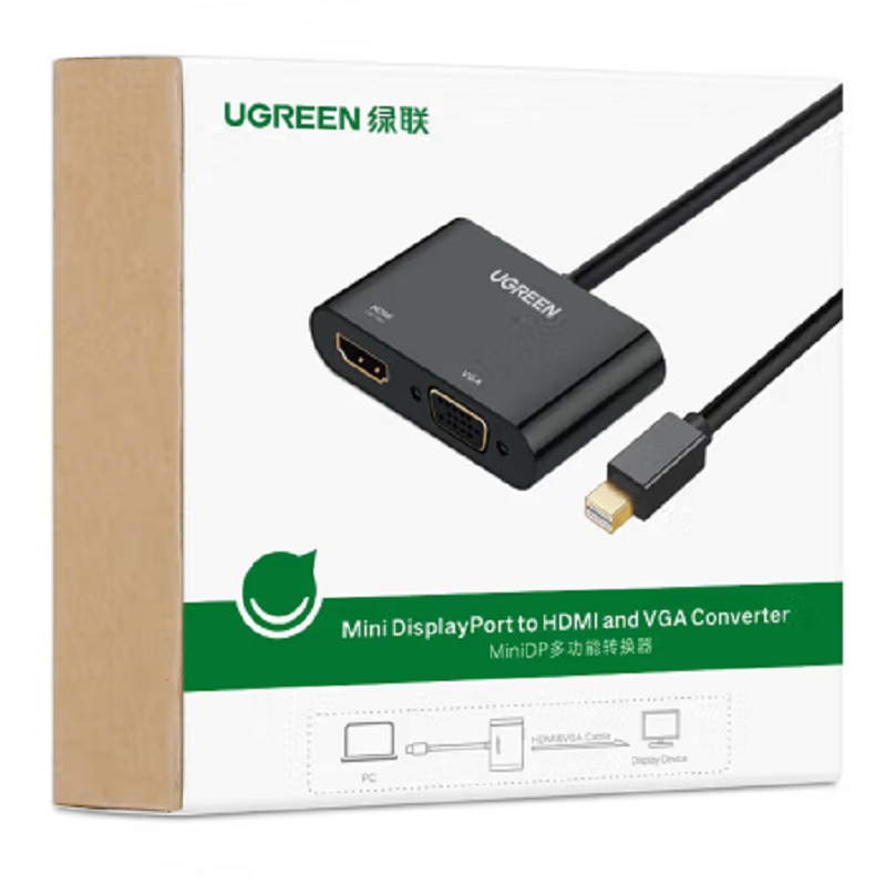 绿联 MD108 DP转HDMI/VGA转换器线 视频线转换器 黑 10439高清大图