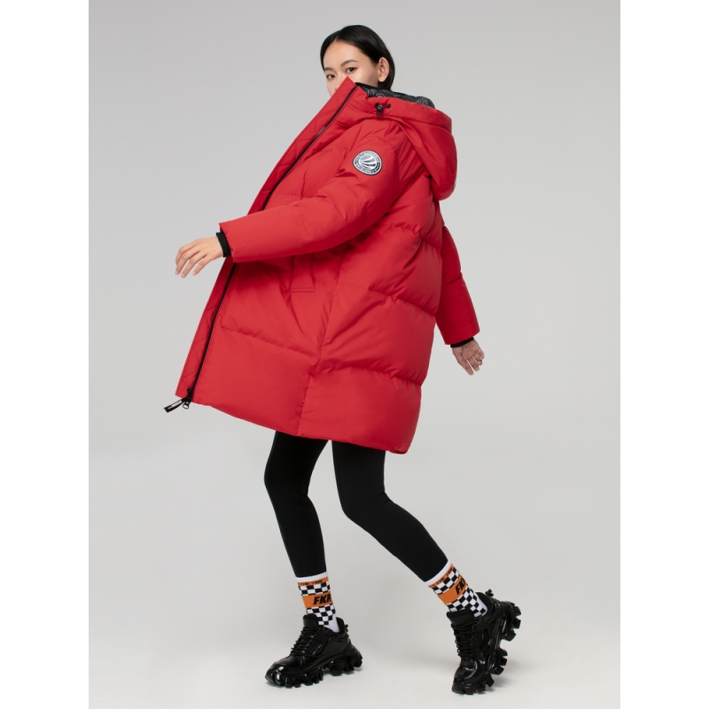 波司登羽绒服连帽时尚运动中长款加厚保暖渐变女中长款