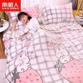南极人雪花绒毛毯单件床单法兰绒珊瑚绒盖毯午睡毯子盖腿毛巾被瑚 120x200cm单人用-约1.1斤 格格兔