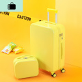 行李箱女ins网红新款24寸小清新学生旅行韩版密码箱拉杆皮箱子潮NEWLAKE 20寸 柠檬黄【子母箱】