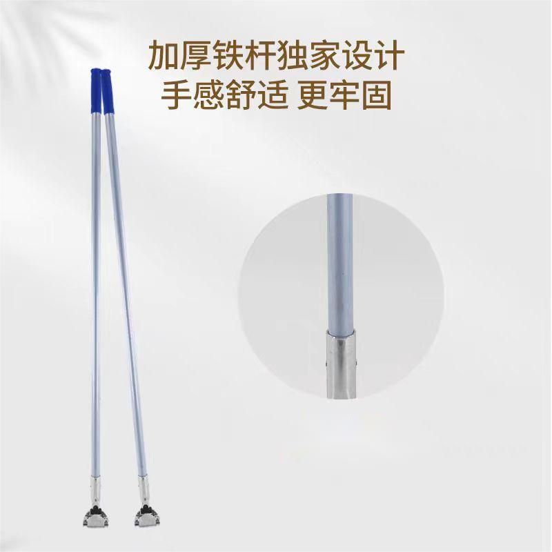 蔚岸尘推单杆拖把杆通用替换平板拖把配件大全地拖布墩布不锈钢排拖杆(加厚)125*7.5cm/根高清大图