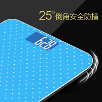 沃莱(ICOMON) 电子秤 人体秤体重秤 BG223L 称体重测BMI 蓝色屏显 玻璃面板 蓝色
