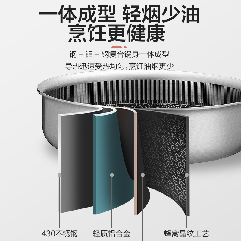 苏泊尔(SUPOR)蜂窝晶纹抗菌不锈钢泡面锅宝宝婴儿辅食锅16cm多功能小汤锅奶锅ET16JEC01