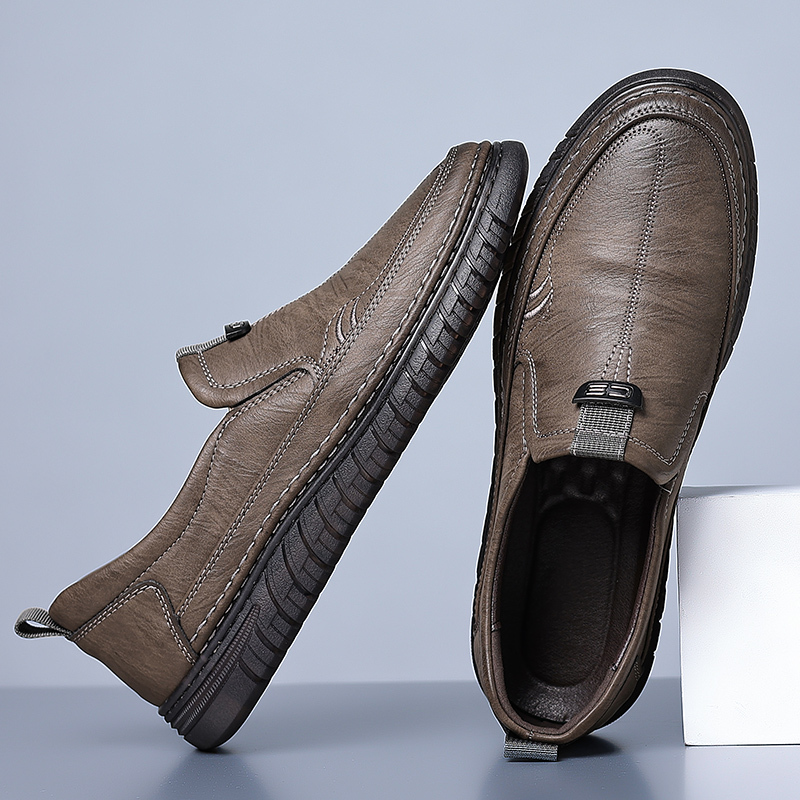 卡森亚男鞋2023新款春秋款男士鞋真皮商务休闲皮鞋男低帮马丁鞋内增高